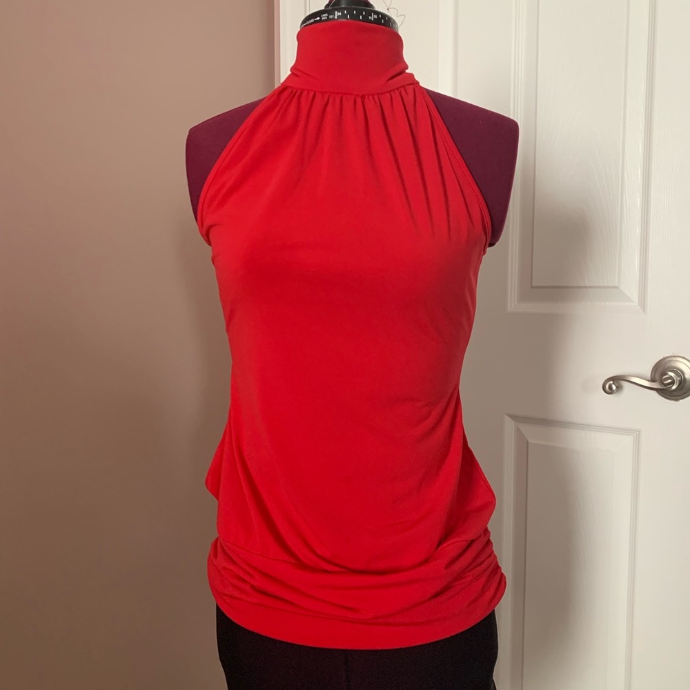Boston Proper halter mock neck top. Deep red color. Size s. NWOT